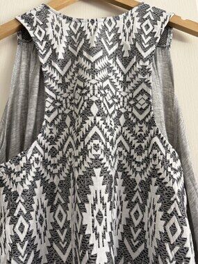 Threads Studio Layered Geometric Print Top